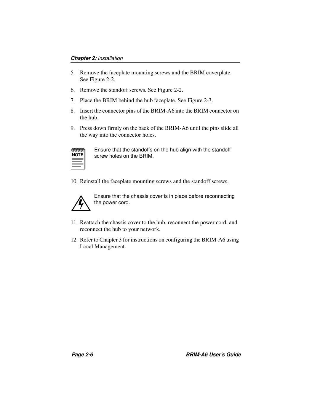 Cabletron Systems manual BRIM-A6 User’s Guide 