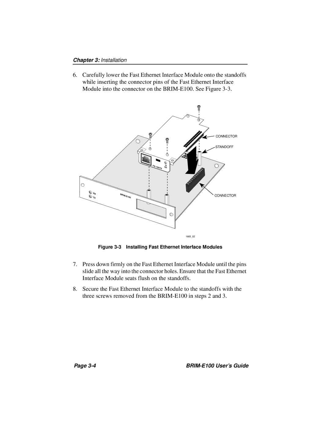 Cabletron Systems BRIM-E100 manual Installing Fast Ethernet Interface Modules 