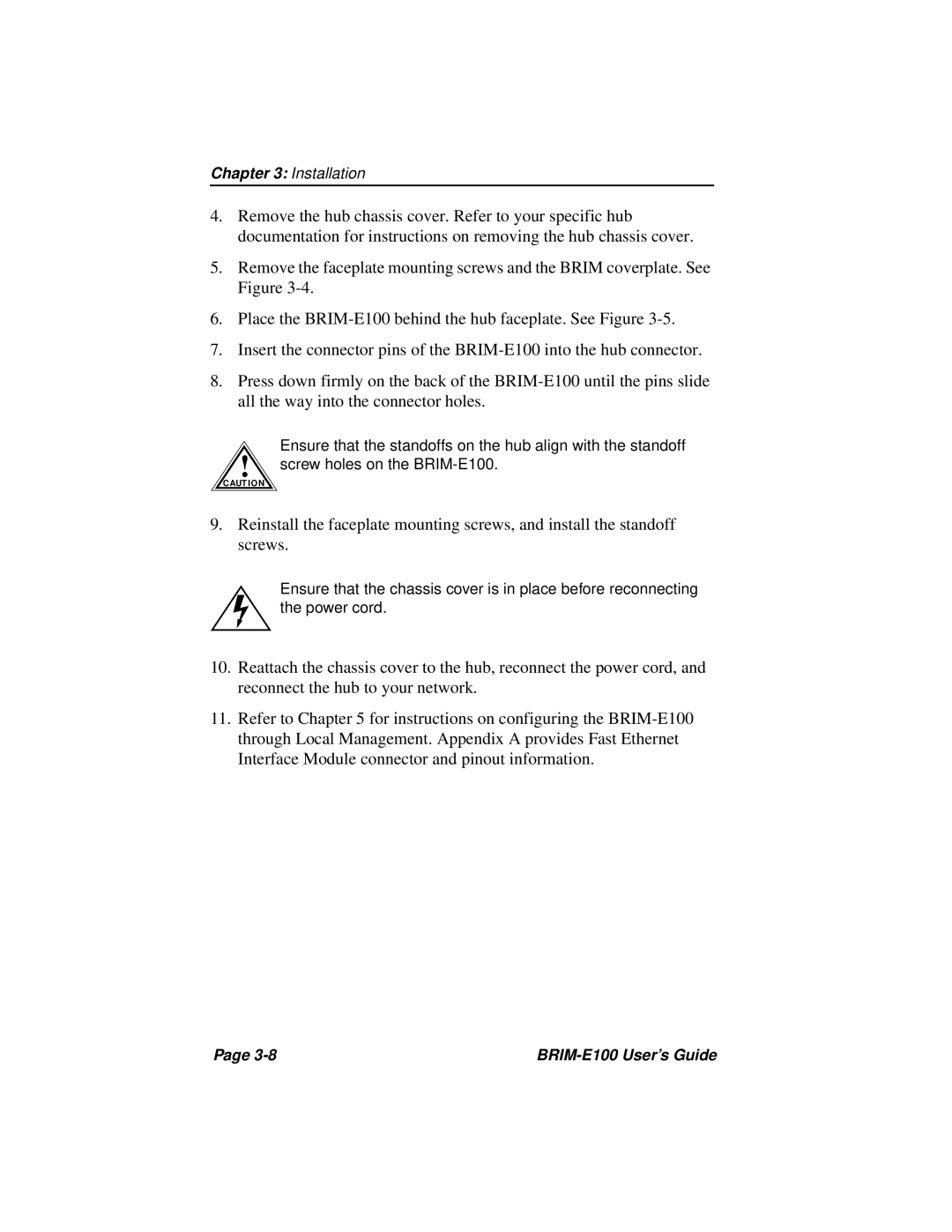 Cabletron Systems BRIM-E100 manual Aut Io N 