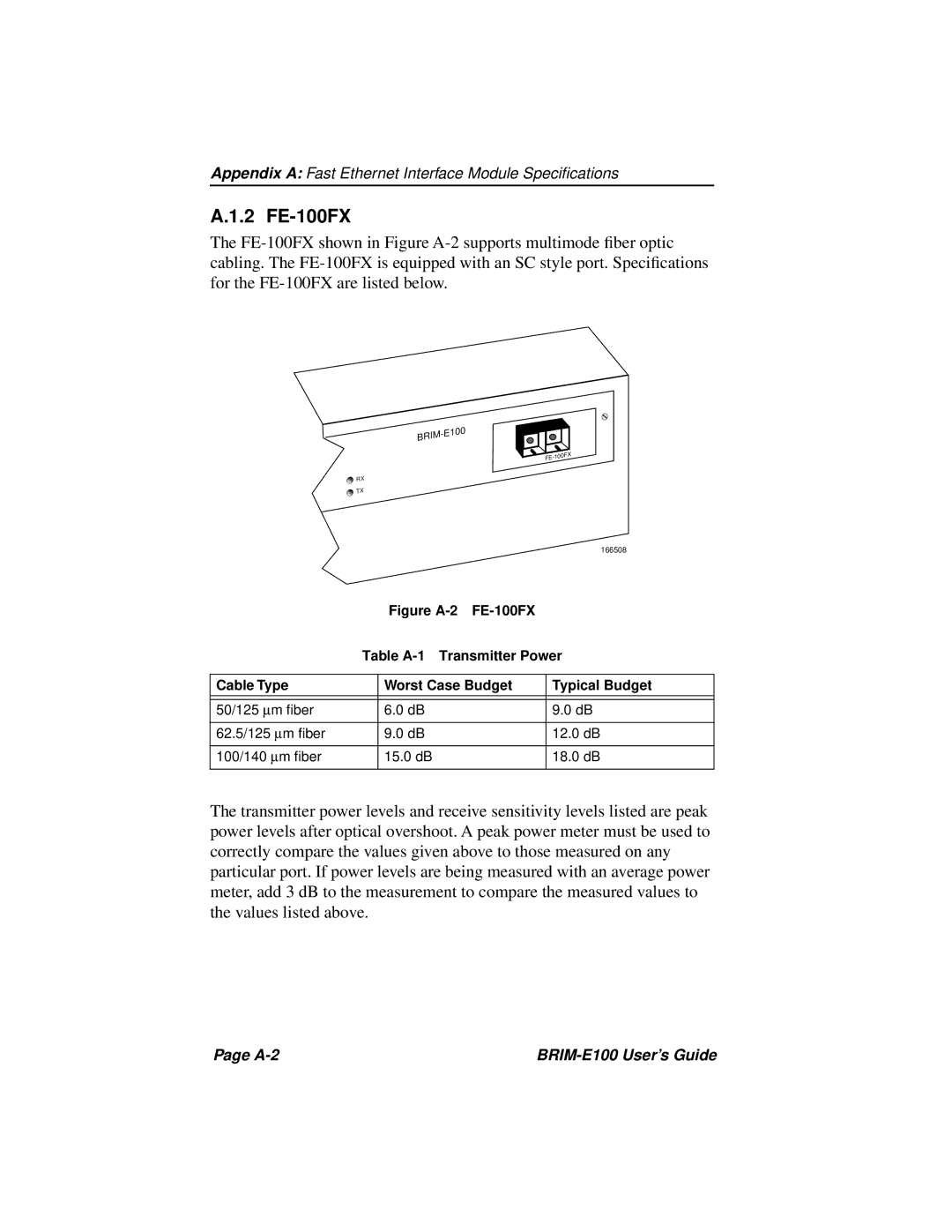 Cabletron Systems BRIM-E100 manual 2 FE-100FX 