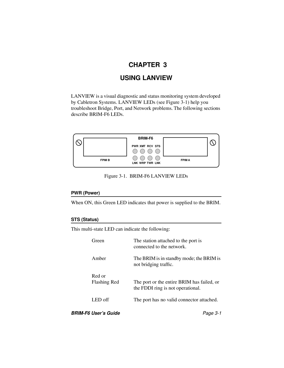 Cabletron Systems BRIM-F6 manual Chapter Using Lanview 