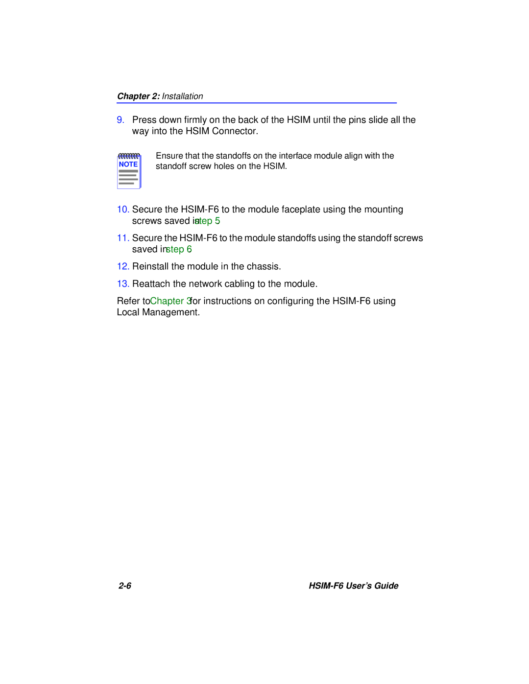 Cabletron Systems BRIM-F6 manual HSIM-F6 User’s Guide 