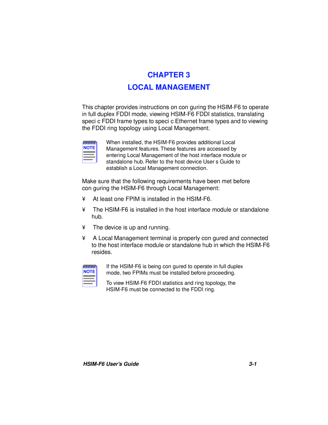 Cabletron Systems BRIM-F6 manual Chapter Local Management 