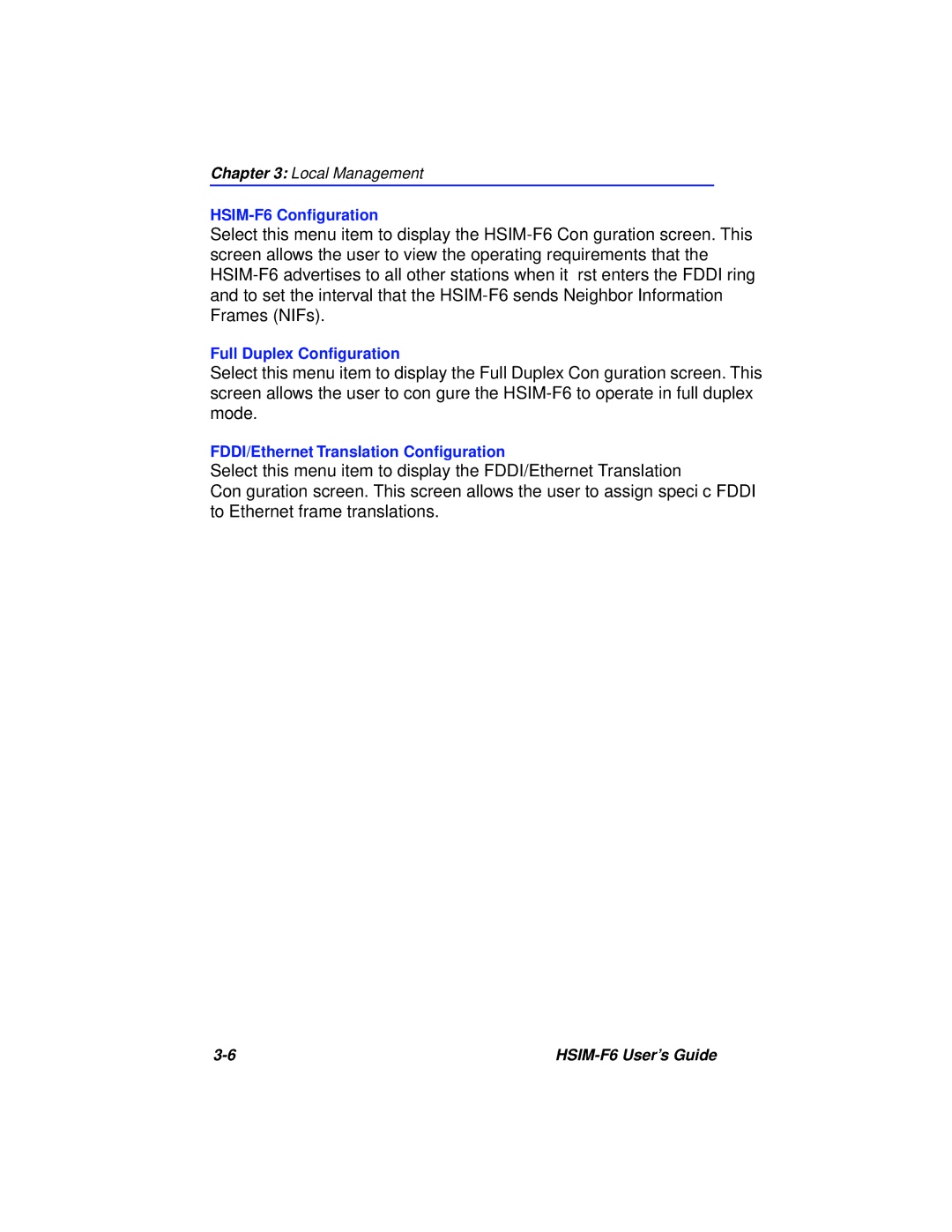 Cabletron Systems BRIM-F6 manual HSIM-F6 Conﬁguration 