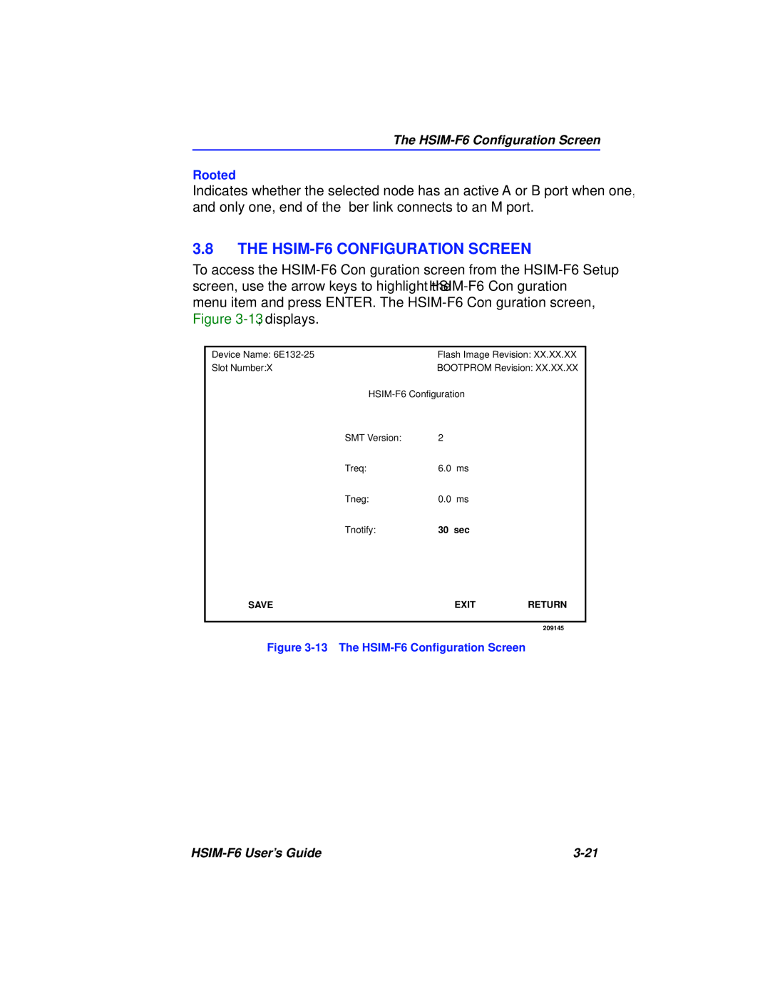 Cabletron Systems BRIM-F6 manual HSIM-F6 Configuration Screen, The HSIM-F6 Conﬁguration Screen 