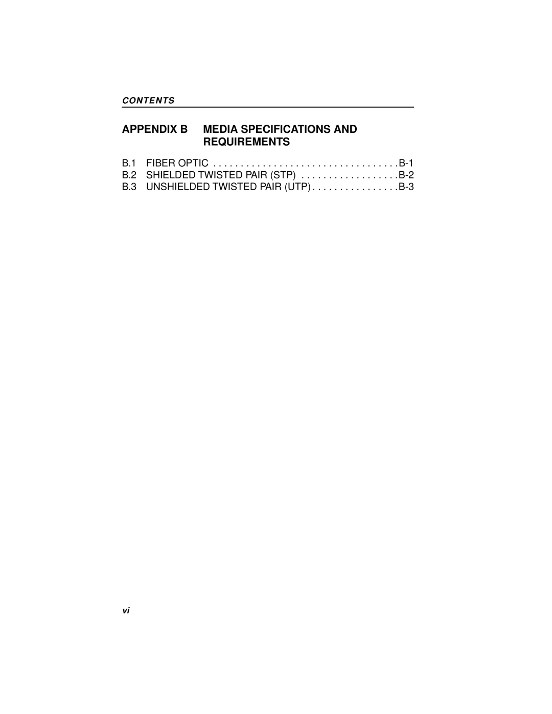 Cabletron Systems BRIM-T6 manual Appendix B Media Specifications and Requirements 