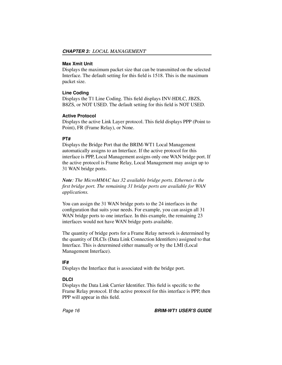 Cabletron Systems BRIM-WT1 manual Pt# 