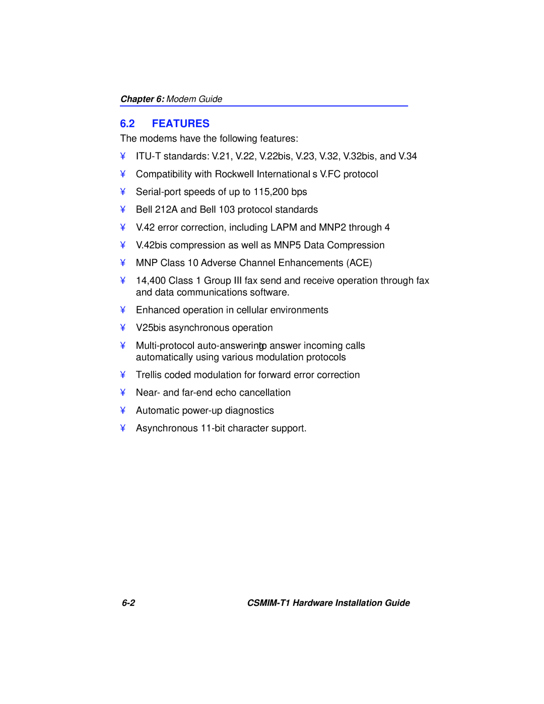 Cabletron Systems CSMIM-T1 manual Features 