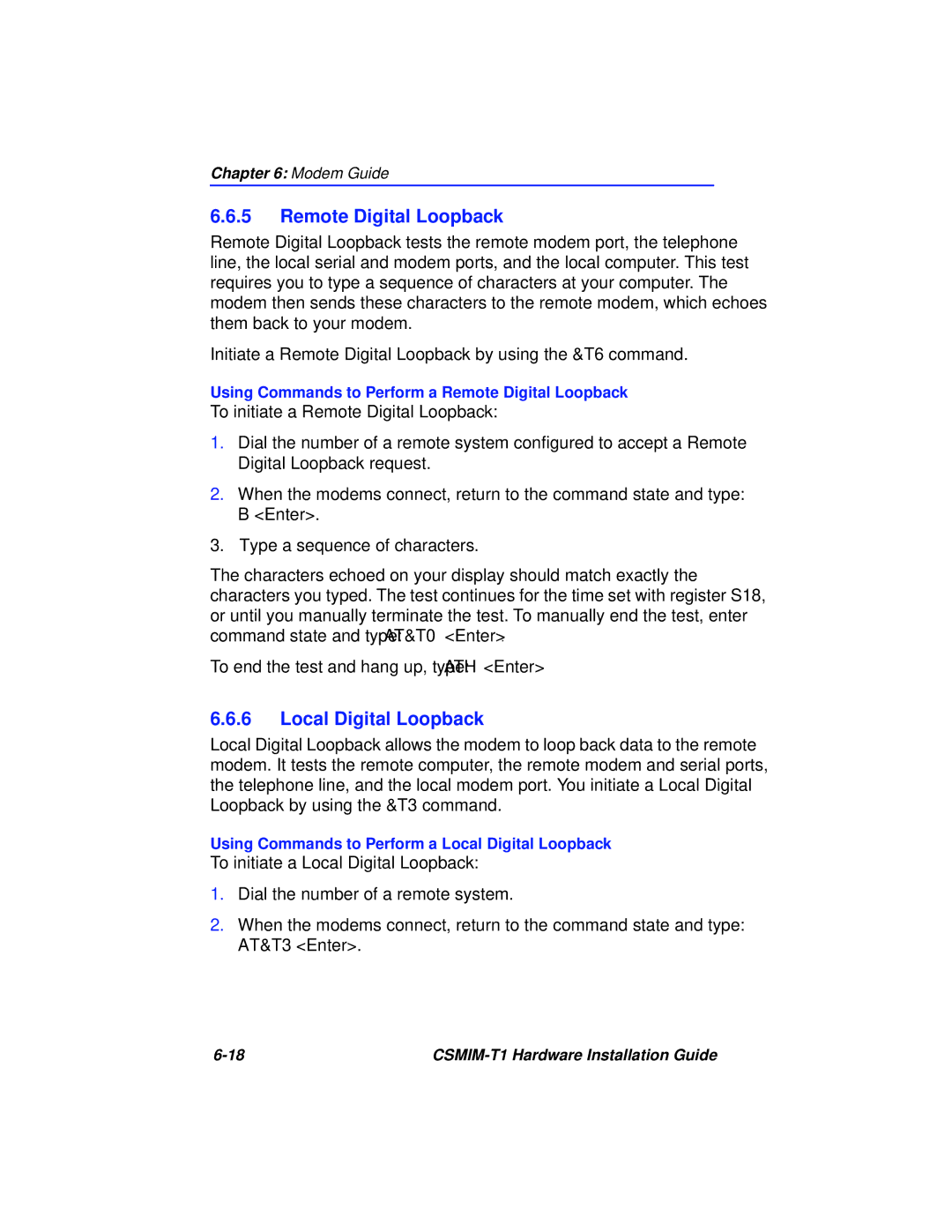 Cabletron Systems CSMIM-T1 manual Remote Digital Loopback, Local Digital Loopback 