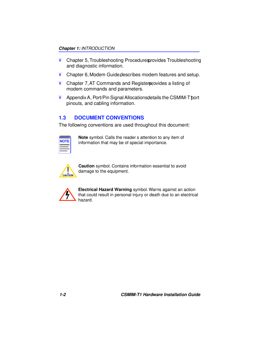 Cabletron Systems CSMIM-T1 manual Document Conventions, Following conventions are used throughout this document 