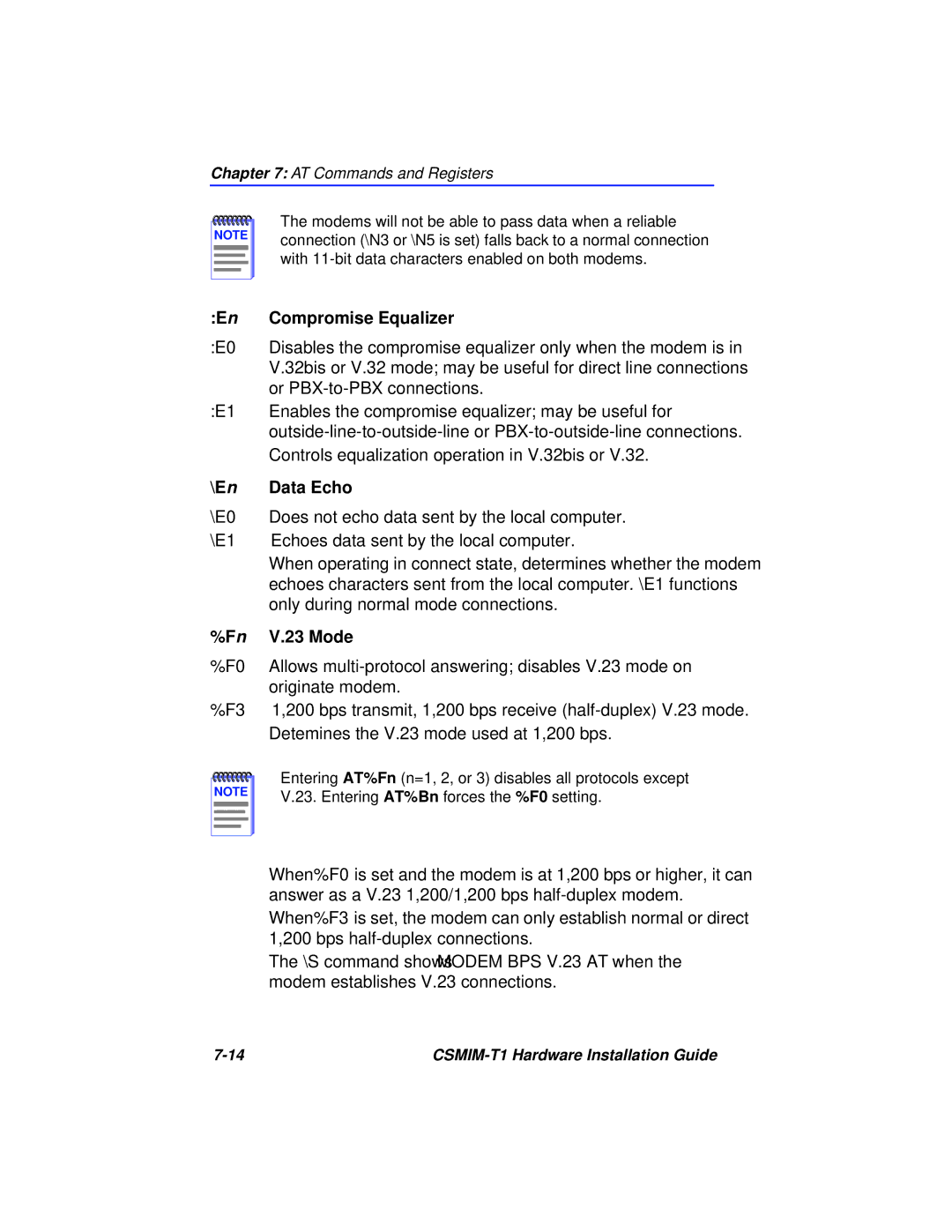 Cabletron Systems CSMIM-T1 manual En Compromise Equalizer, En Data Echo, E0, Mode 