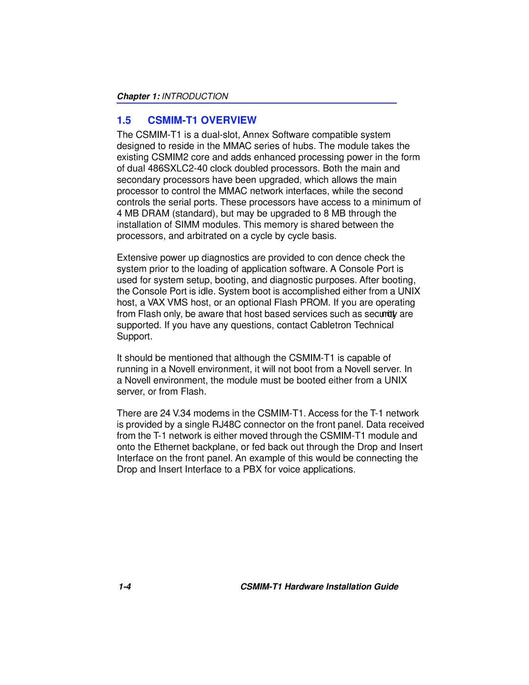 Cabletron Systems manual CSMIM-T1 Overview 