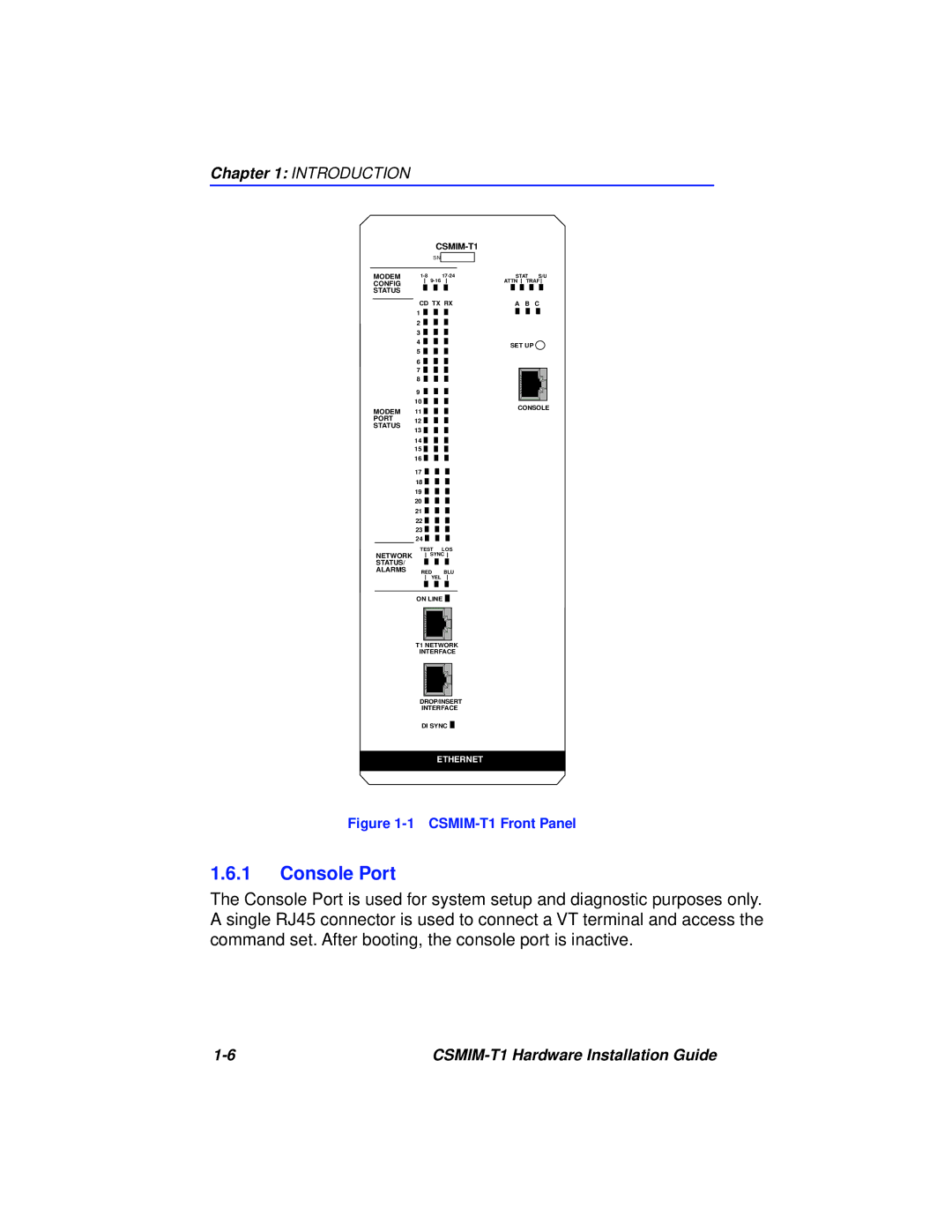 Cabletron Systems CSMIM-T1 manual Console Port 