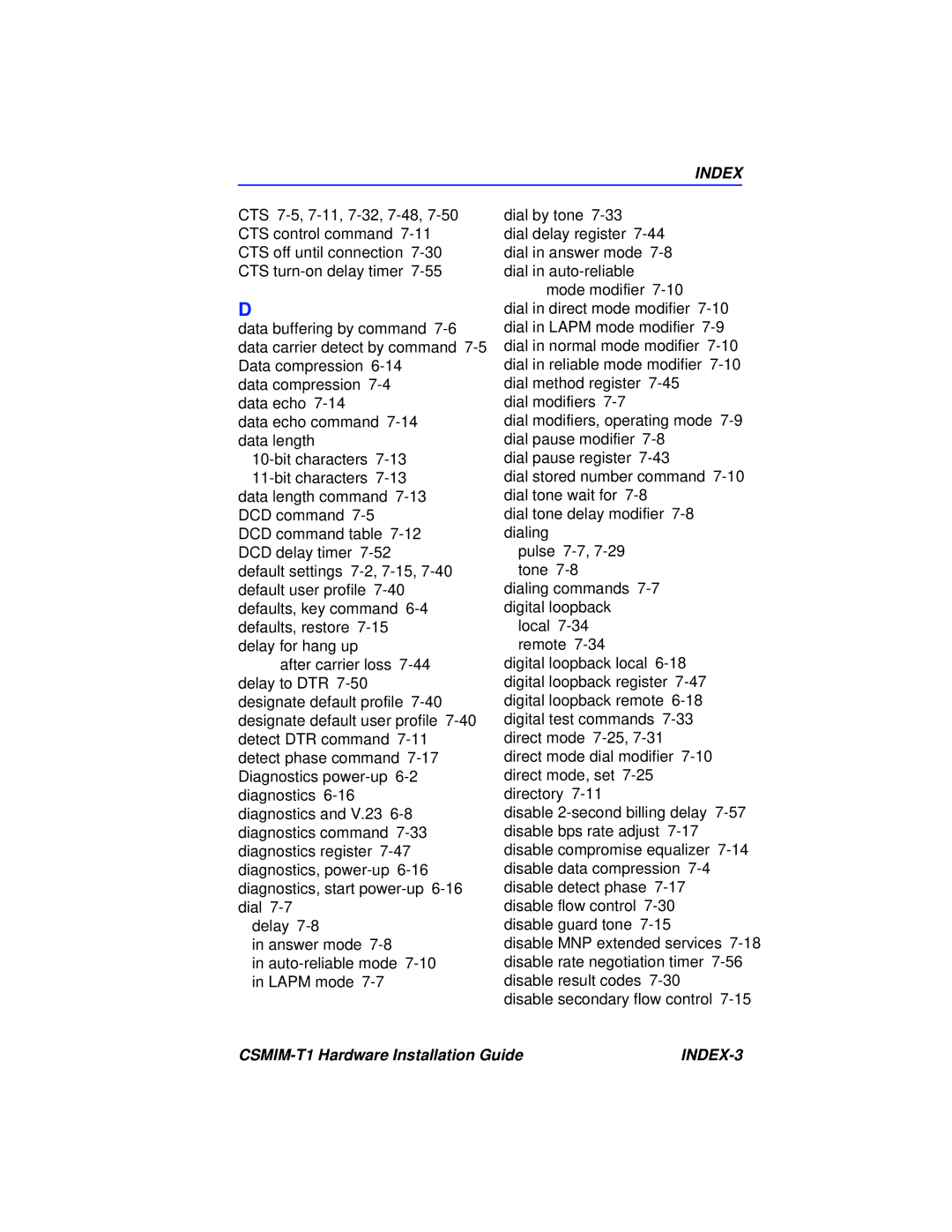 Cabletron Systems CSMIM-T1 manual INDEX-3 