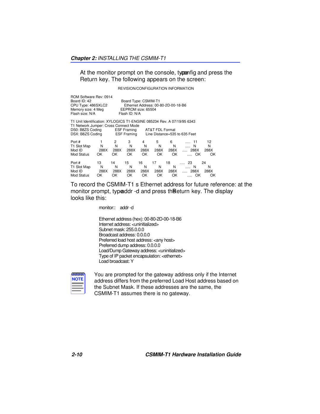 Cabletron Systems CSMIM-T1 manual REVISION/CONFIGURATION Information 