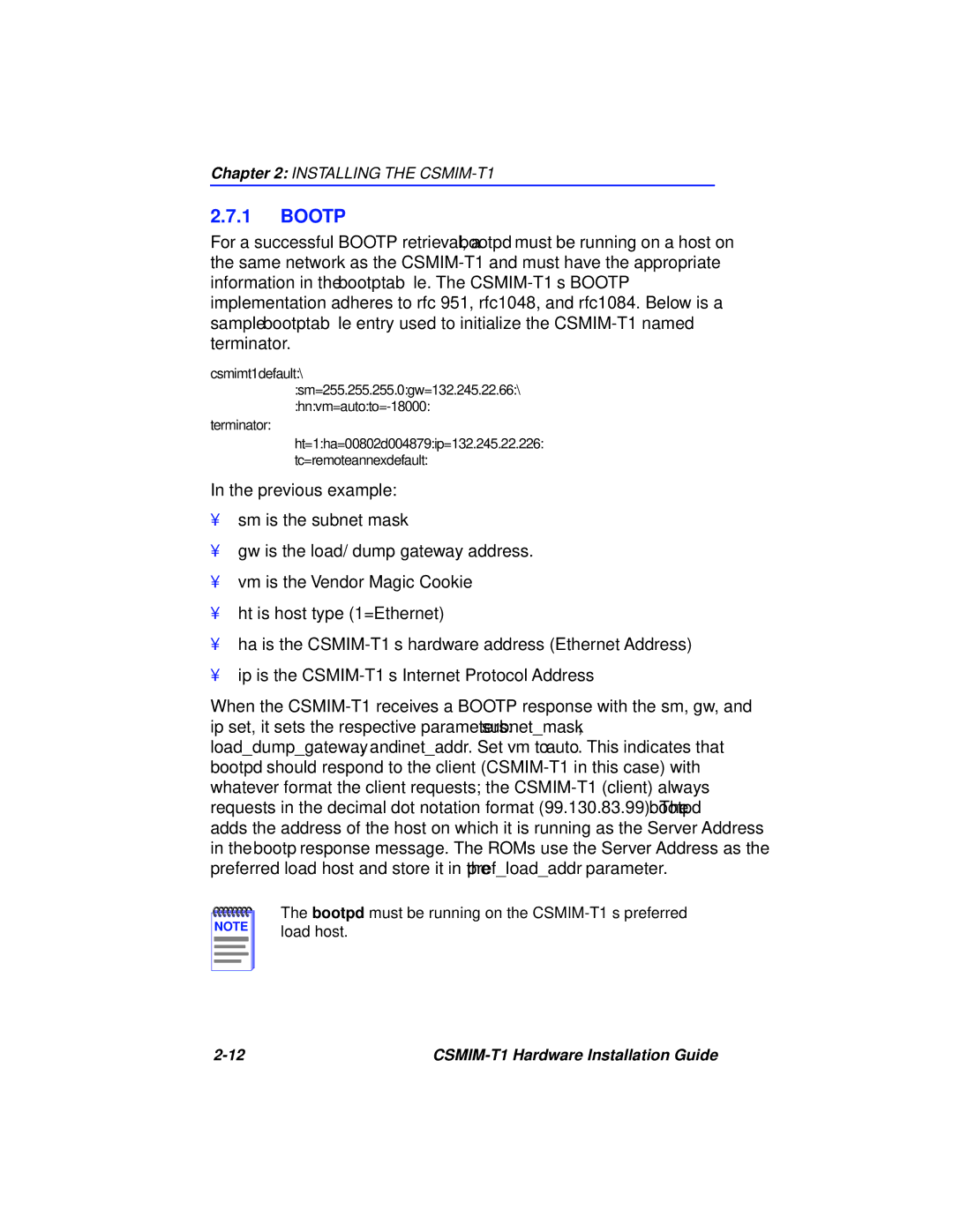 Cabletron Systems CSMIM-T1 manual Bootp 