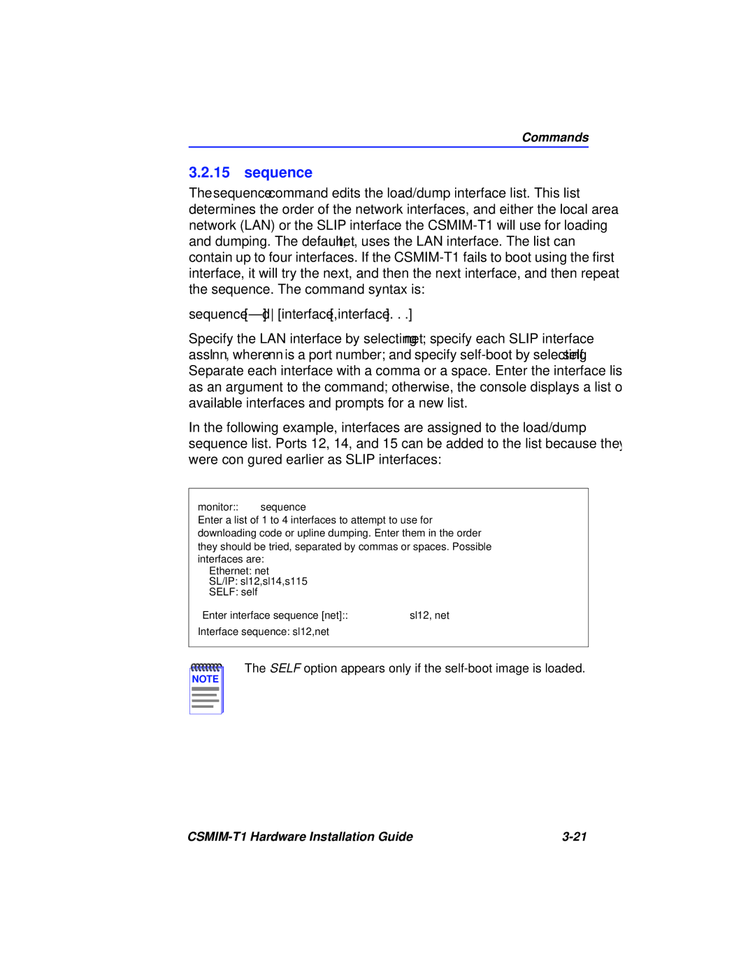 Cabletron Systems CSMIM-T1 manual Sequence -d interface,interface 