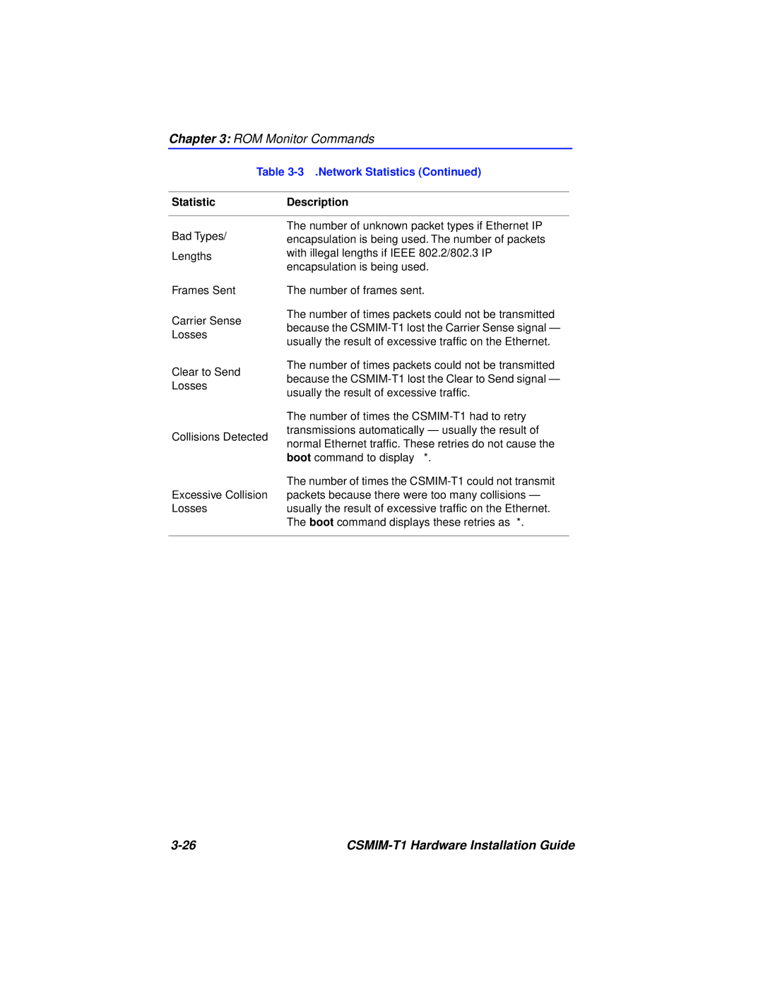 Cabletron Systems CSMIM-T1 manual StatisticDescription 