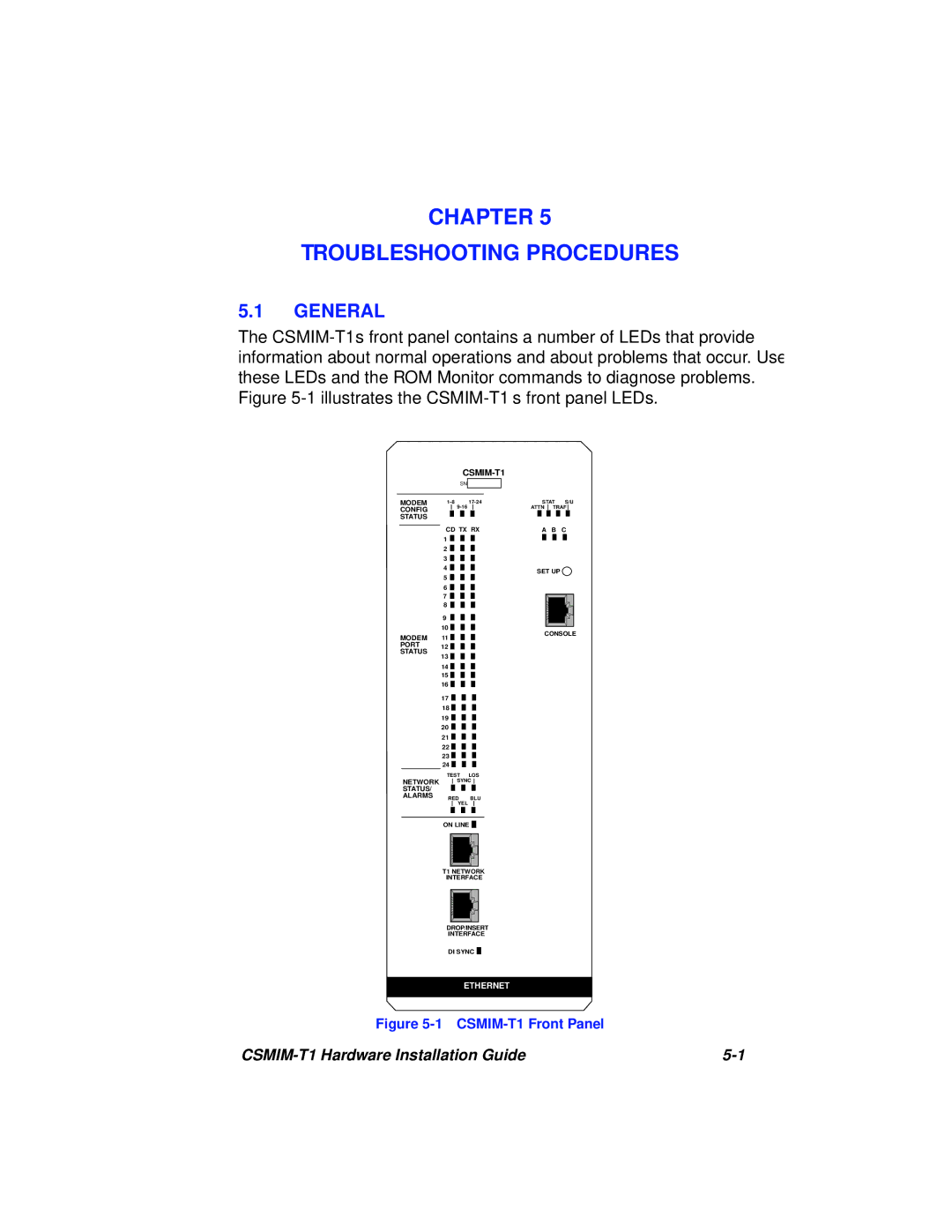 Cabletron Systems CSMIM-T1 manual Chapter Troubleshooting Procedures 