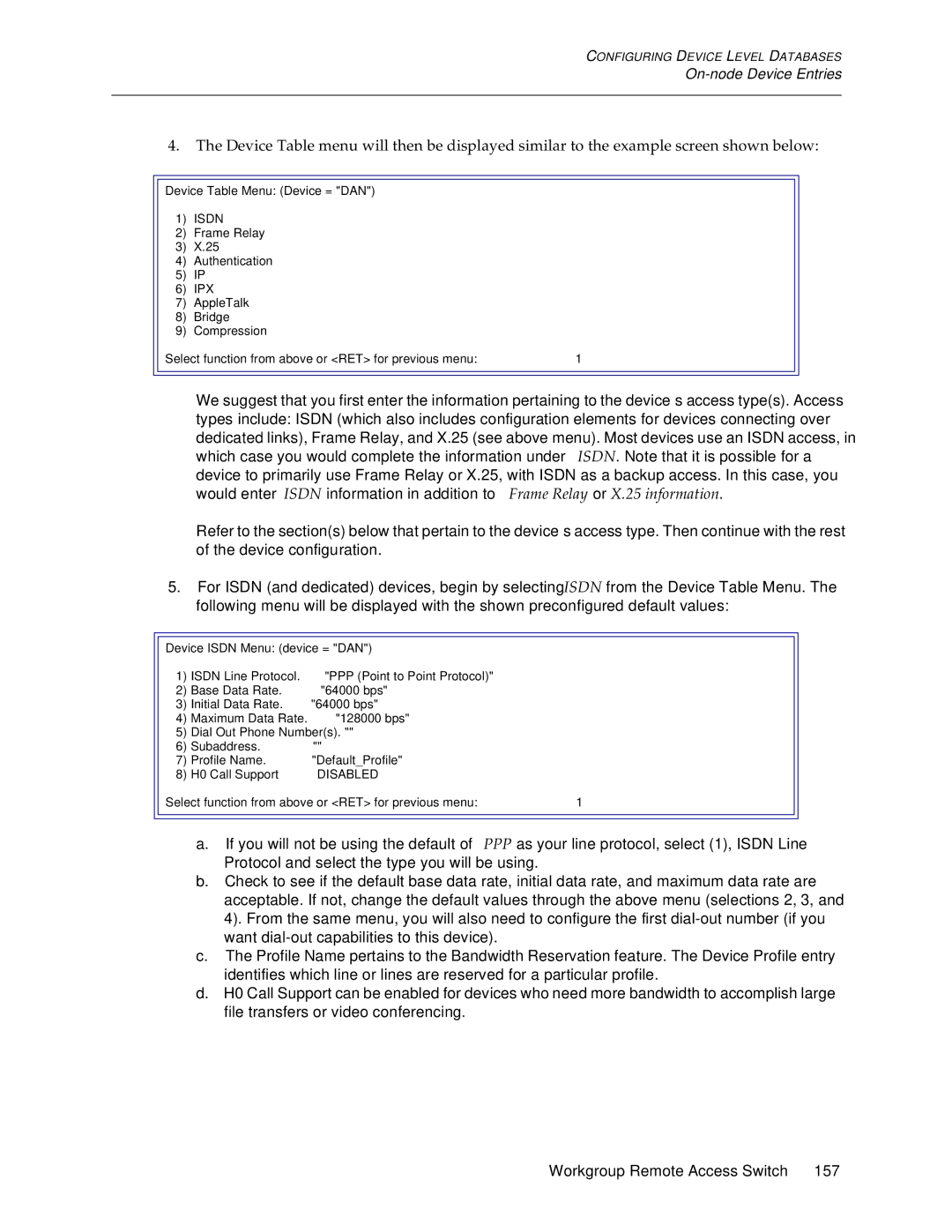 Cabletron Systems CSX1200, CSX1000 manual On-node Device Entries 