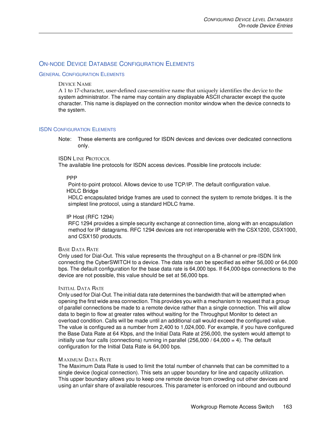 Cabletron Systems CSX1200, CSX1000 manual ON-NODE Device Database Configuration Elements, Ppp 