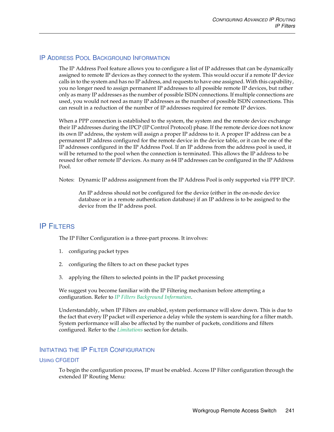 Cabletron Systems CSX1200, CSX1000 manual IP Filters, IP Address Pool Background Information 