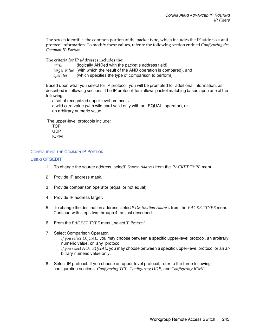 Cabletron Systems CSX1200, CSX1000 manual Mask, TCP UDP Icpm 