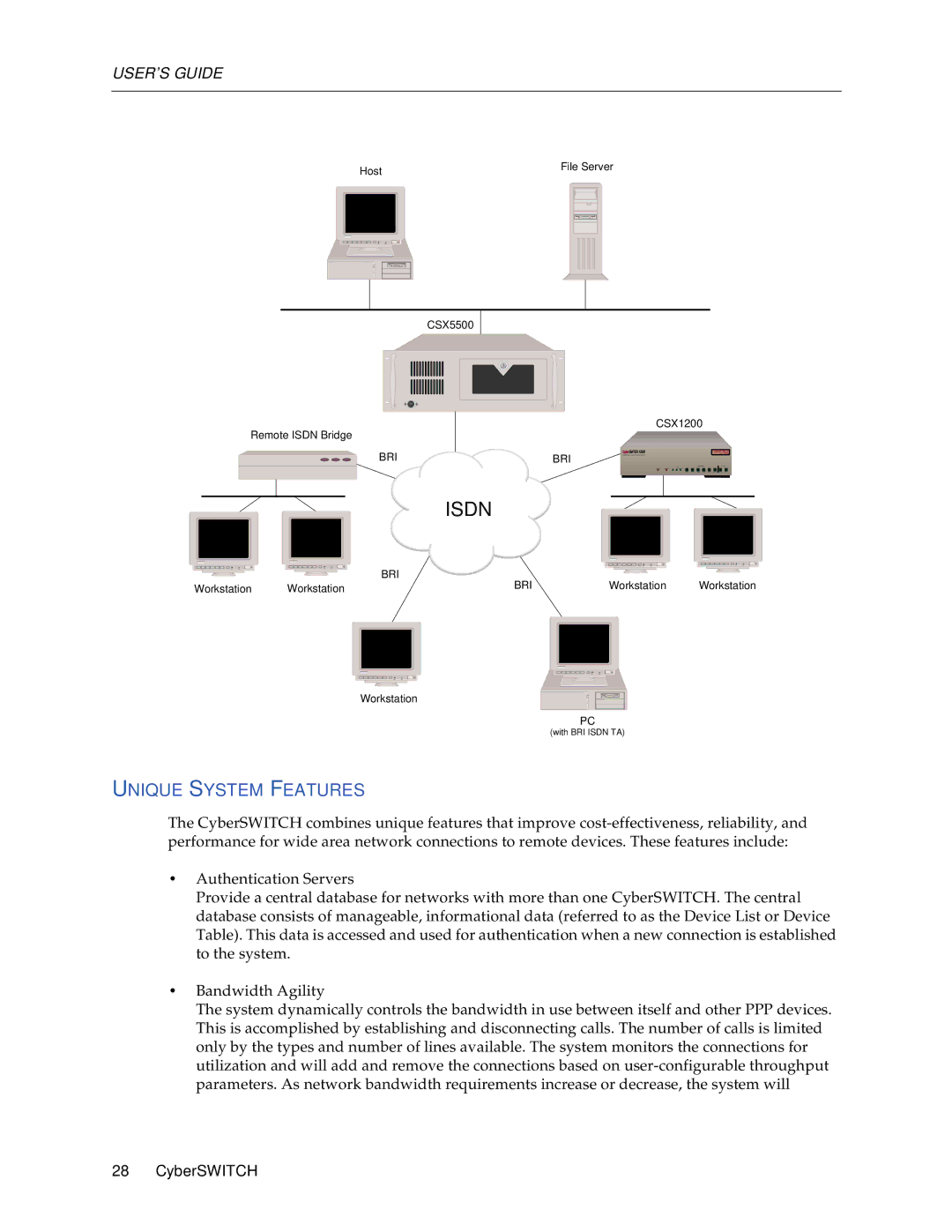 Cabletron Systems CSX1000, CSX1200 manual Isdn, Unique System Features 