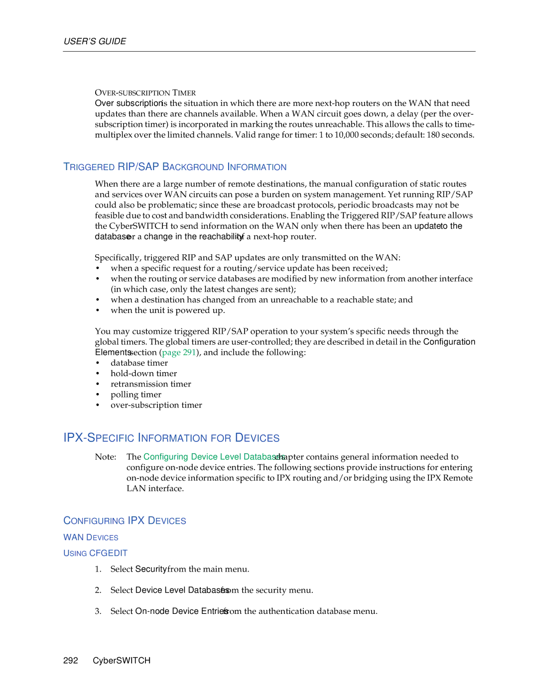 Cabletron Systems CSX1000, CSX1200 manual IPX-SPECIFIC Information for Devices, Triggered RIP/SAP Background Information 