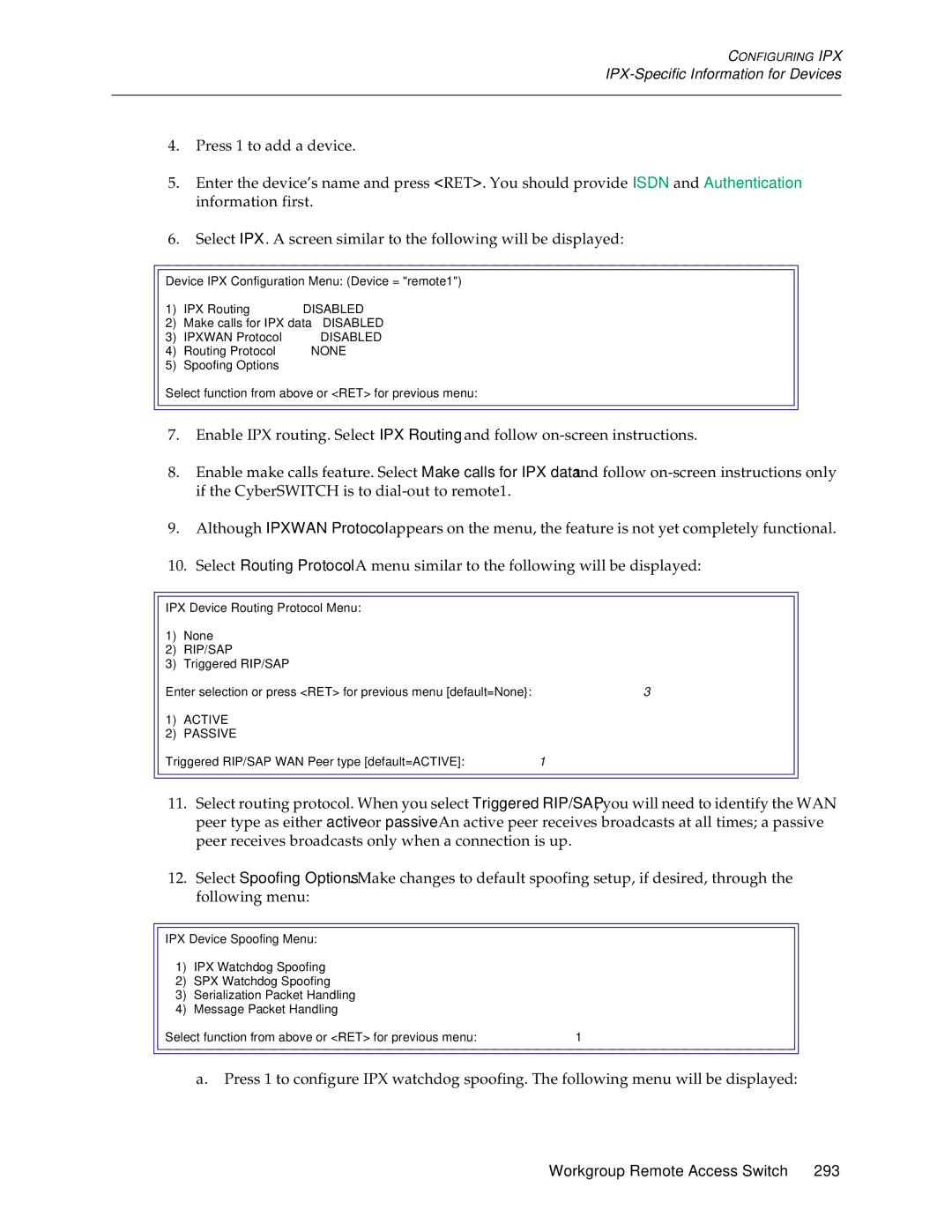 Cabletron Systems CSX1200, CSX1000 manual IPX-Specific Information for Devices 