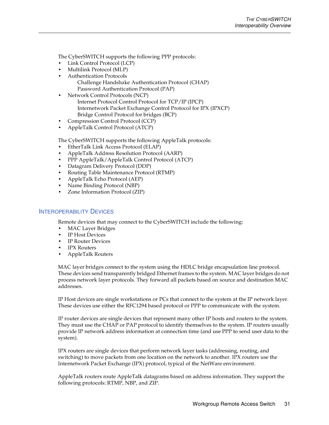 Cabletron Systems CSX1200, CSX1000 manual Interoperability Devices 