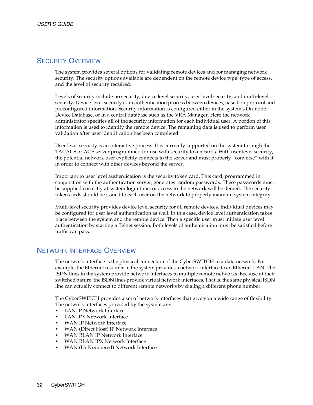 Cabletron Systems CSX1000, CSX1200 manual Security Overview, Network Interface Overview 