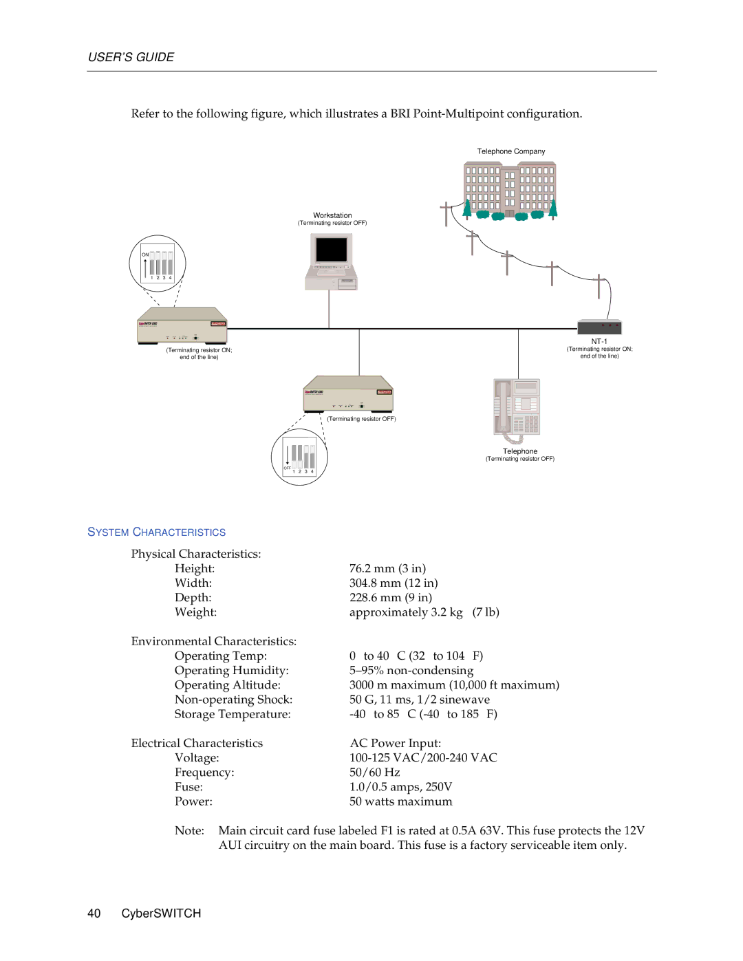 Cabletron Systems CSX1000, CSX1200 manual System Characteristics 