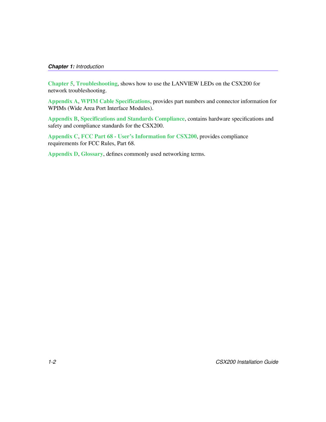 Cabletron Systems CSX200 manual Appendix D, Glossary, deﬁnes commonly used networking terms 