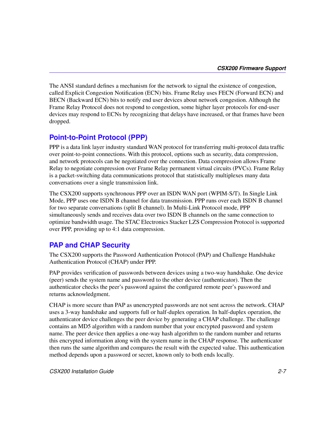 Cabletron Systems CSX200 manual Point-to-Point Protocol PPP, PAP and Chap Security 