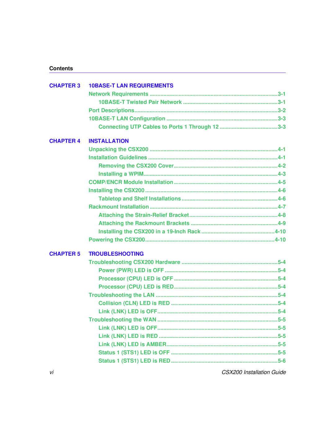 Cabletron Systems CSX200 manual 10BASE-T LAN Requirements 