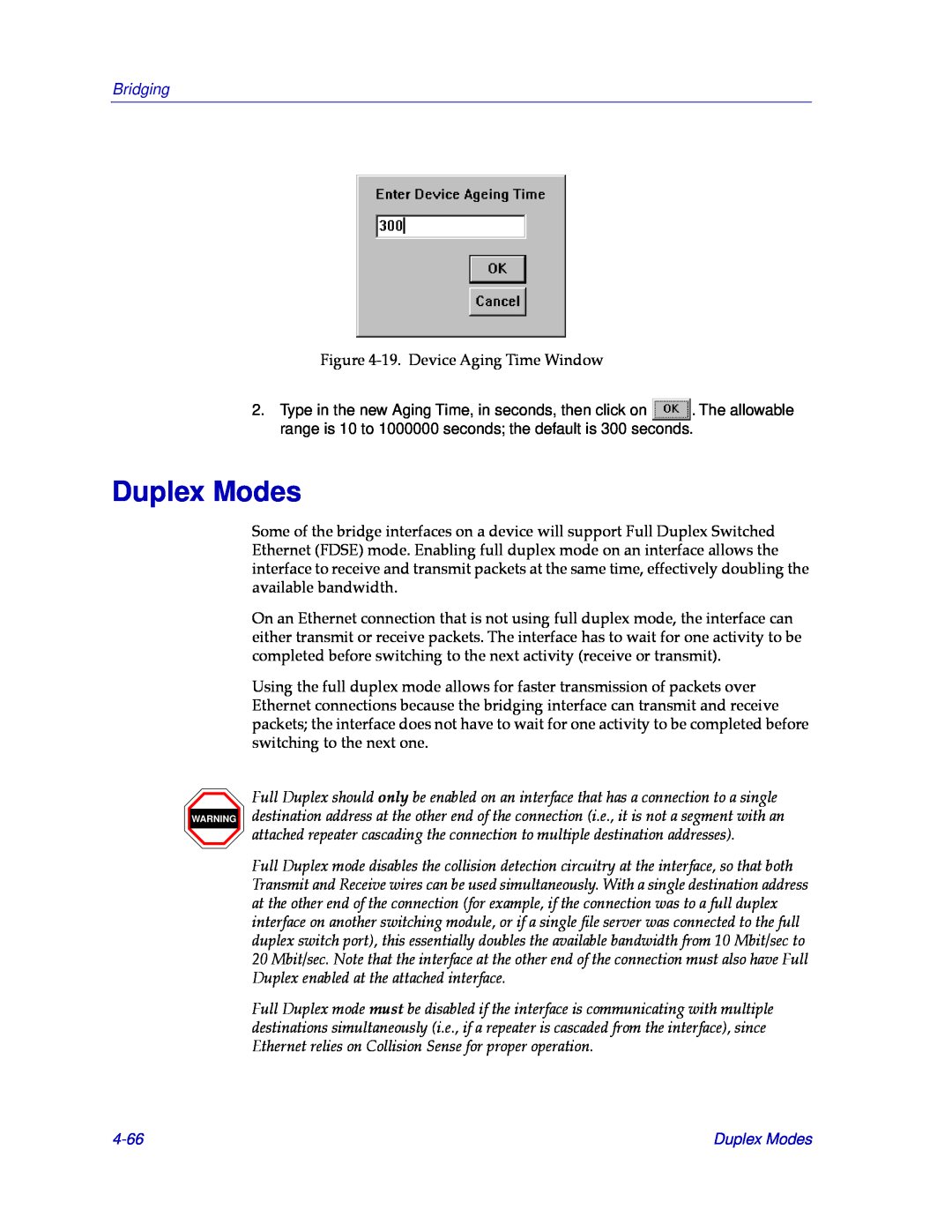 Cabletron Systems CSX400, CSX200 manual Duplex Modes, 4-66, Bridging 