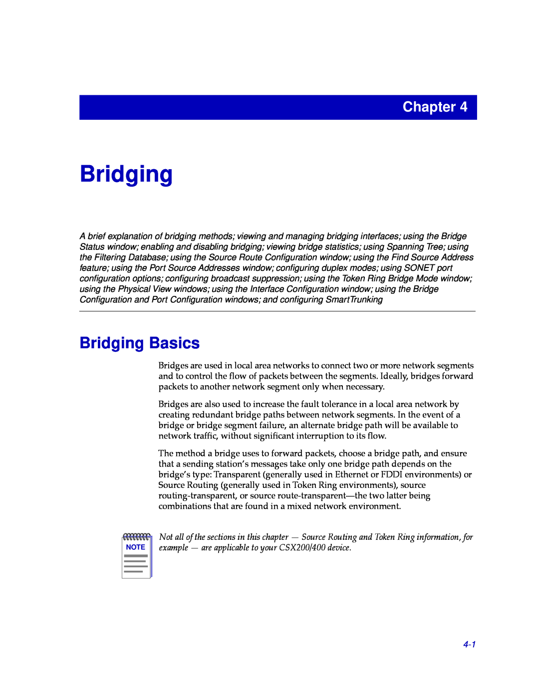 Cabletron Systems CSX200, CSX400 manual Bridging Basics, Chapter 