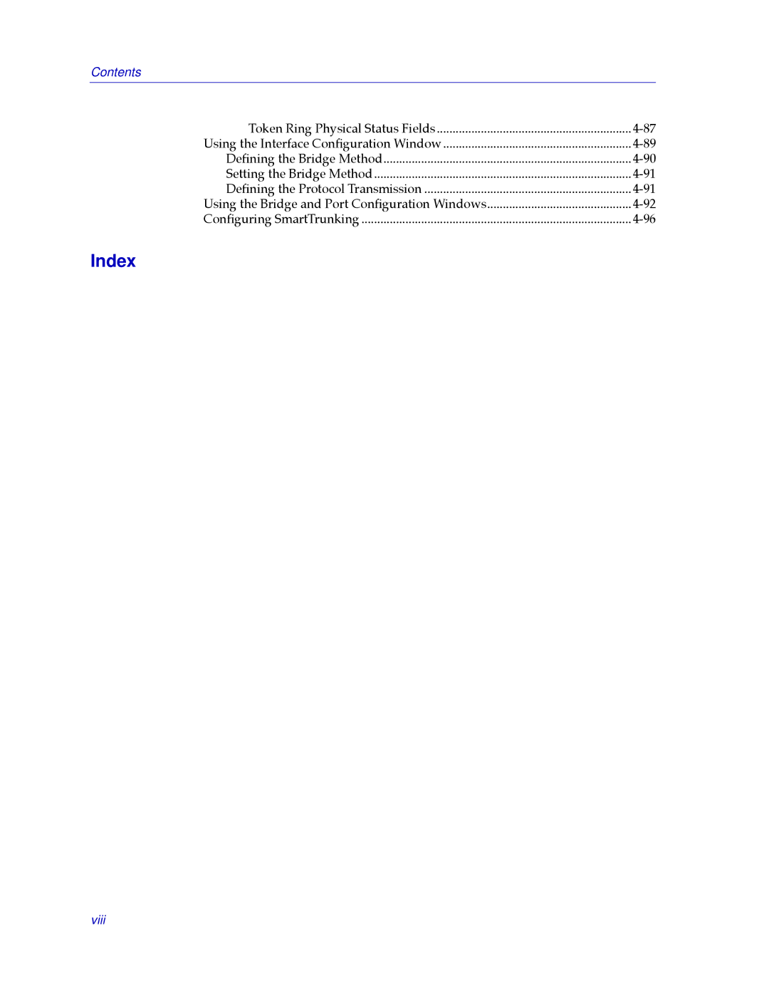 Cabletron Systems CSX400, CSX200 manual Index, Token Ring Physical Status Fields 