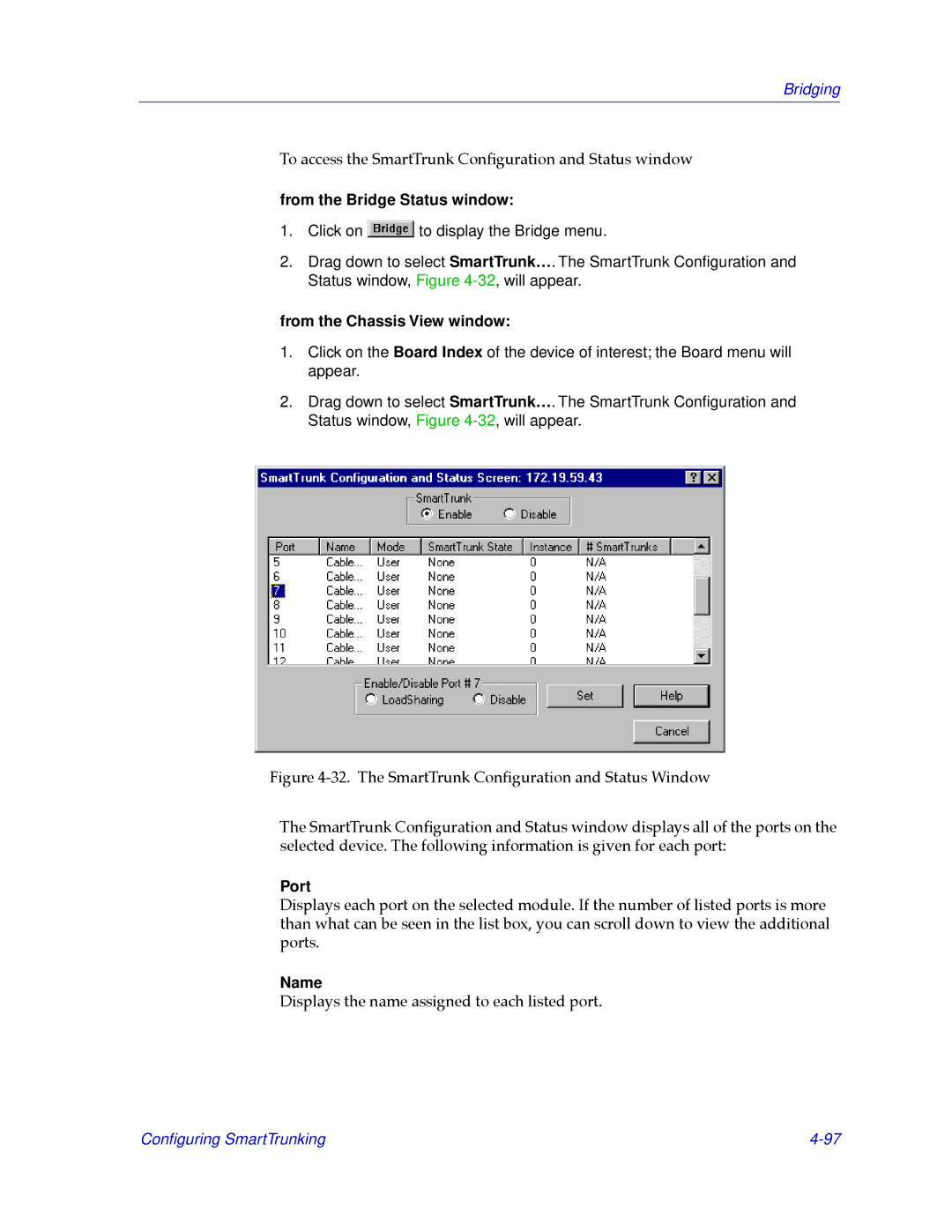 Cabletron Systems CSX200, CSX400 manual Port, Name 