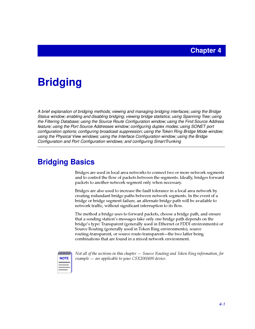 Cabletron Systems CSX200, CSX400 manual Bridging Basics 