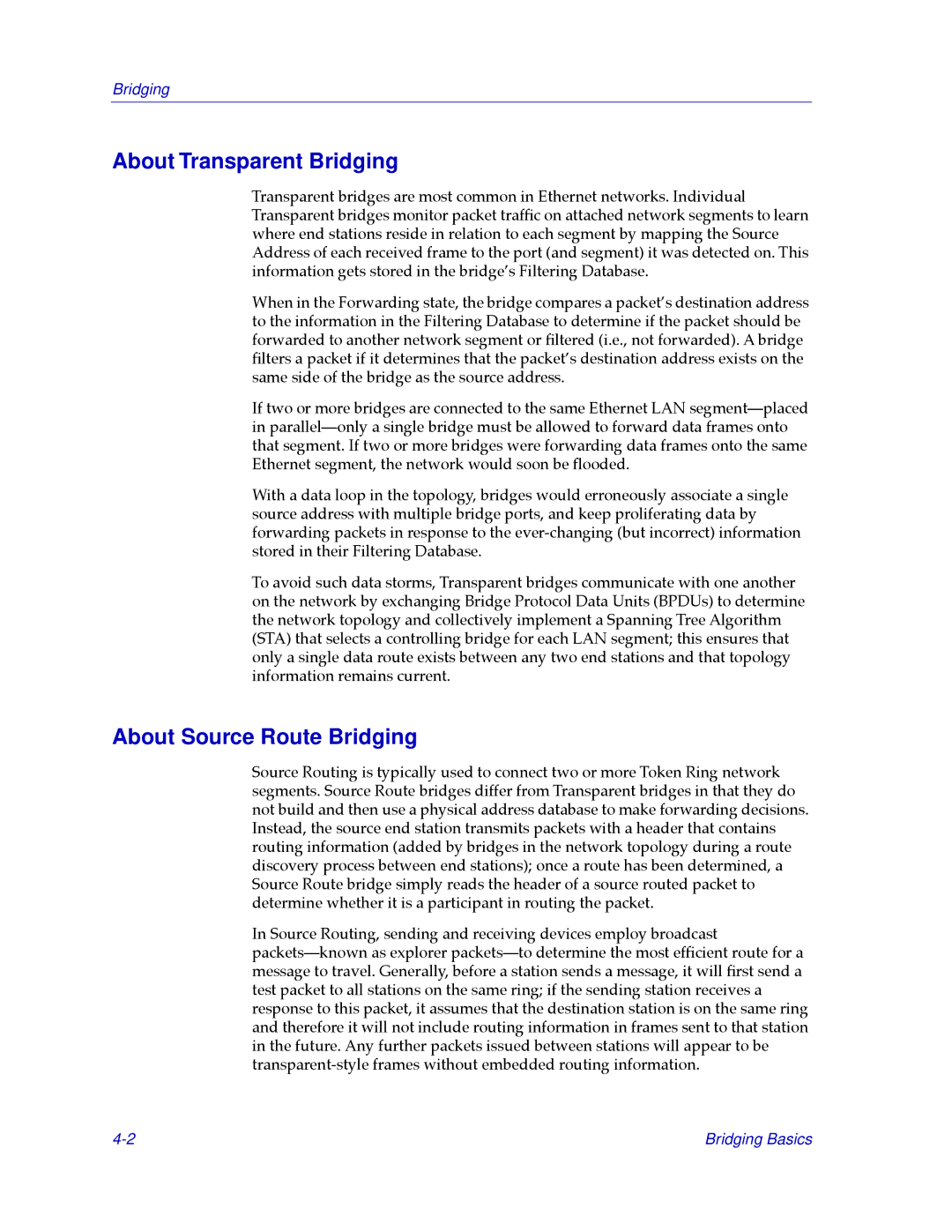 Cabletron Systems CSX400, CSX200 manual About Transparent Bridging, About Source Route Bridging 