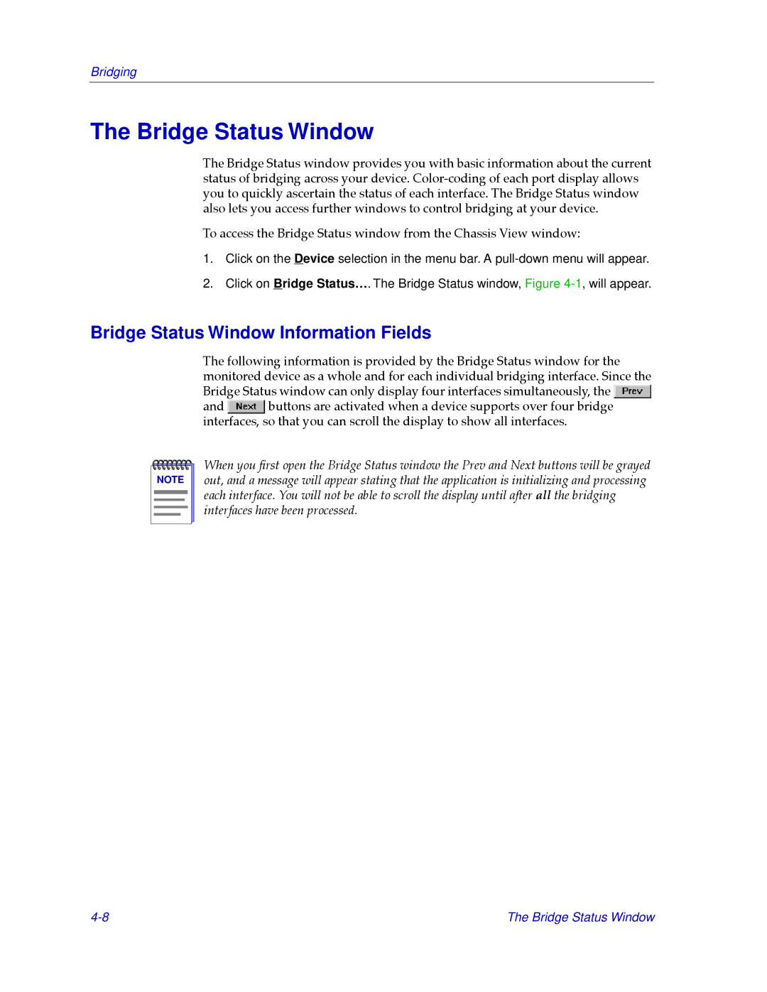 Cabletron Systems CSX400, CSX200 manual Bridge Status Window Information Fields 