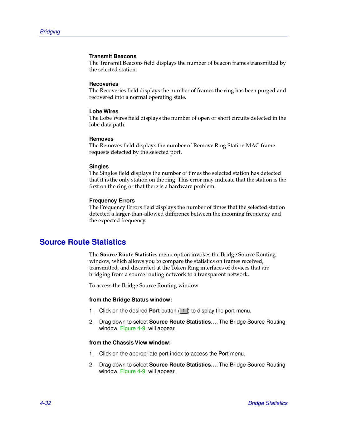 Cabletron Systems CSX400, CSX200 manual Source Route Statistics 