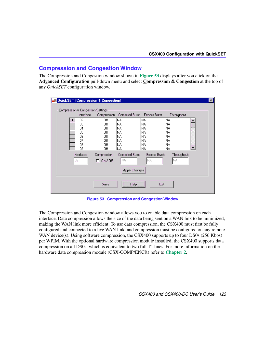 Cabletron Systems CSX400-DC manual Compression and Congestion Window 