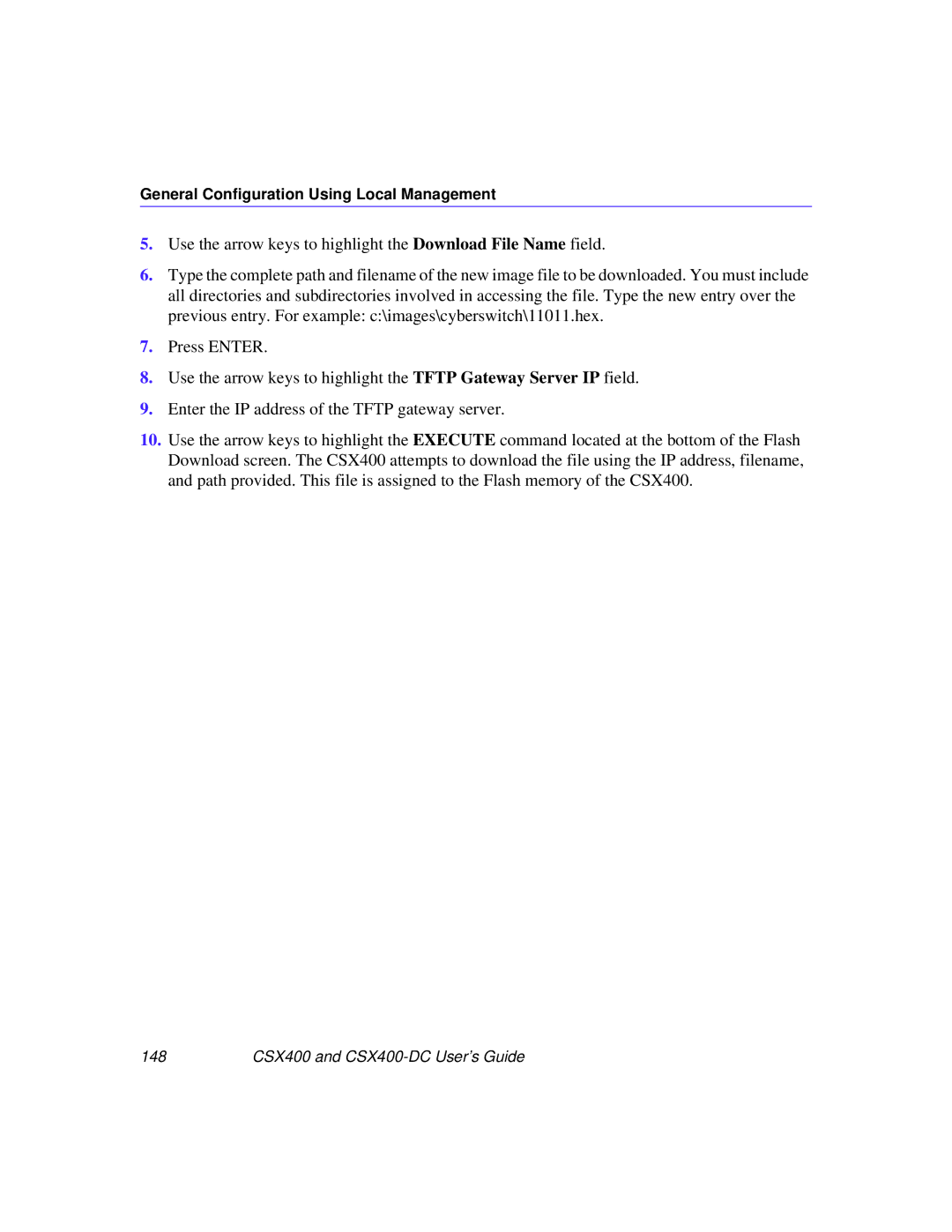 Cabletron Systems manual 148 CSX400 and CSX400-DC User’s Guide 