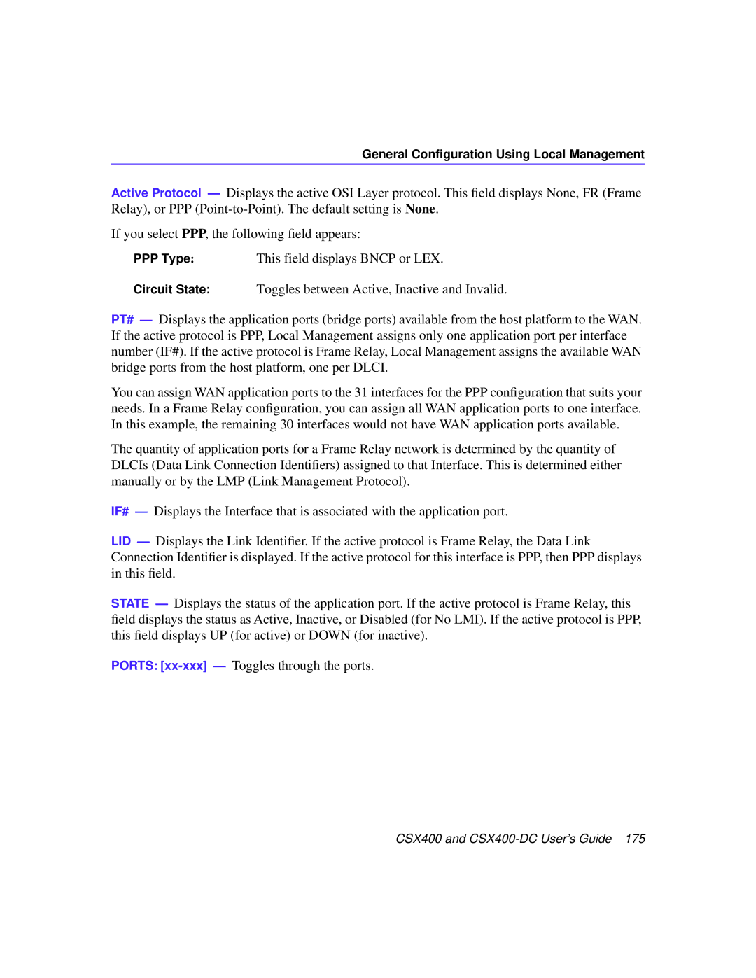 Cabletron Systems CSX400-DC manual General Configuration Using Local Management 