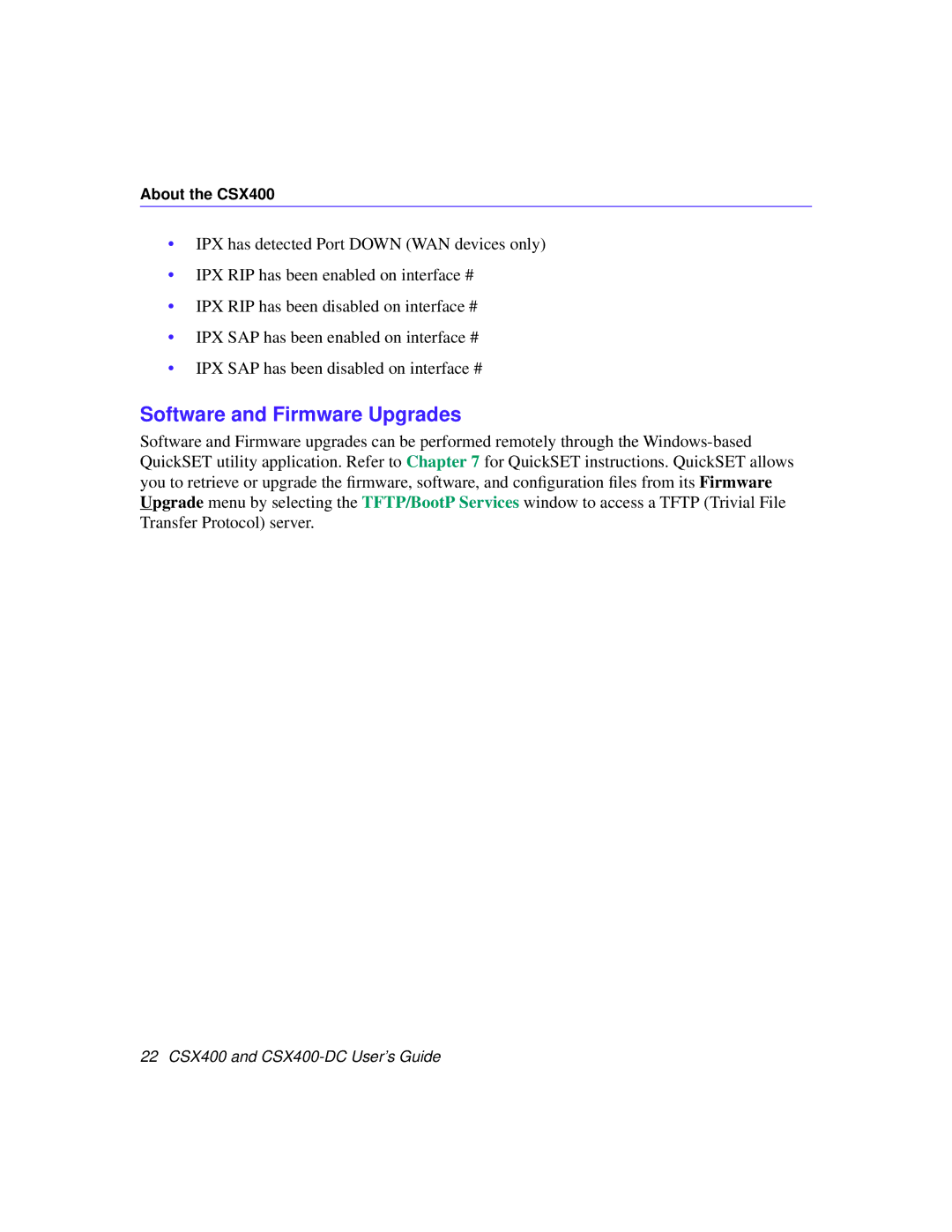 Cabletron Systems CSX400-DC manual Software and Firmware Upgrades 