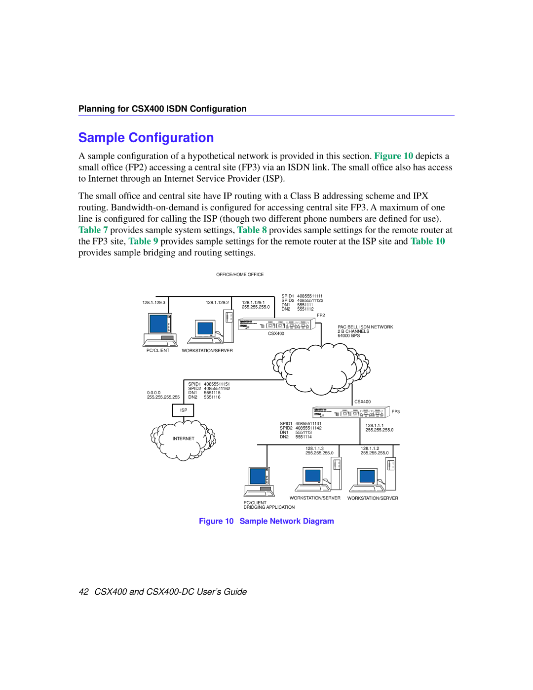 Cabletron Systems CSX400-DC manual Sample Conﬁguration, Sample Network Diagram 