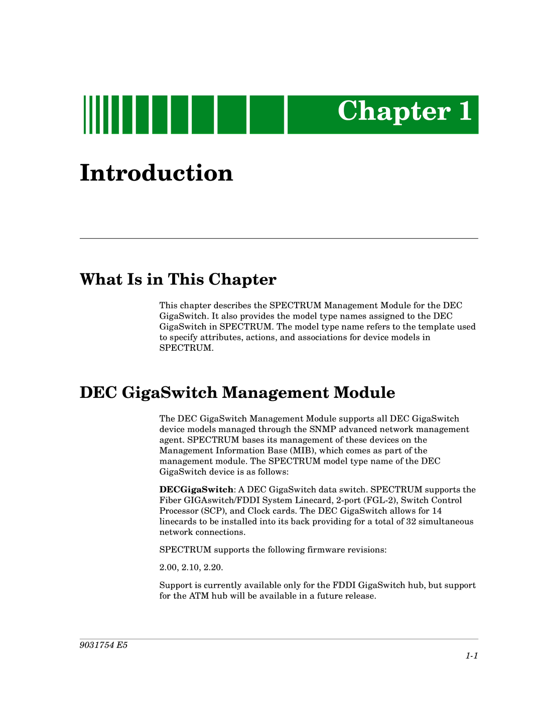 Cabletron Systems Dec GigaSwitch manual What Is in This Chapter, DEC GigaSwitch Management Module 